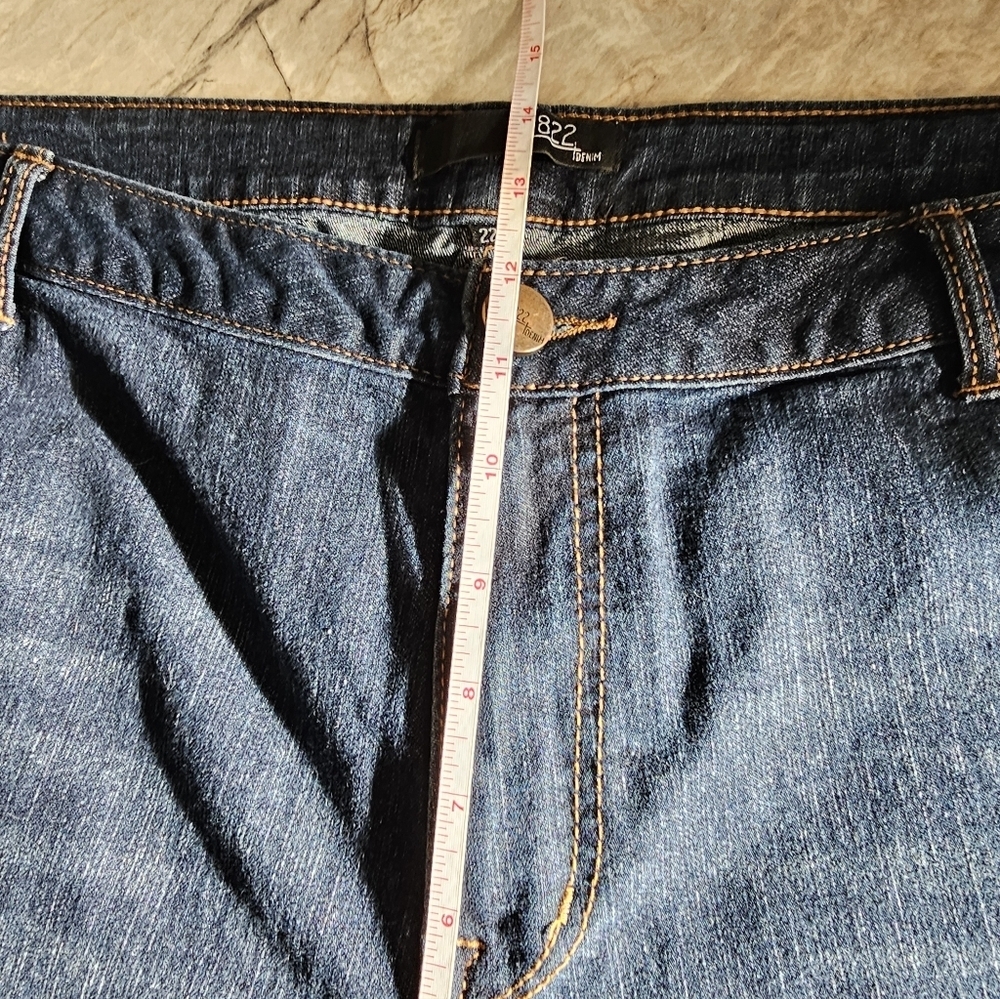 1822 Denim Dark Blue Women's Jeans Skinny Leg High Rise 22w - Picture 7 of 8